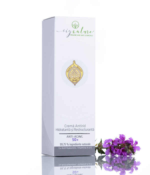 Hidratáló Ránctalanító Arckrém 50+ Hialuronsavval, A és E vitaminokkal - 50 ml