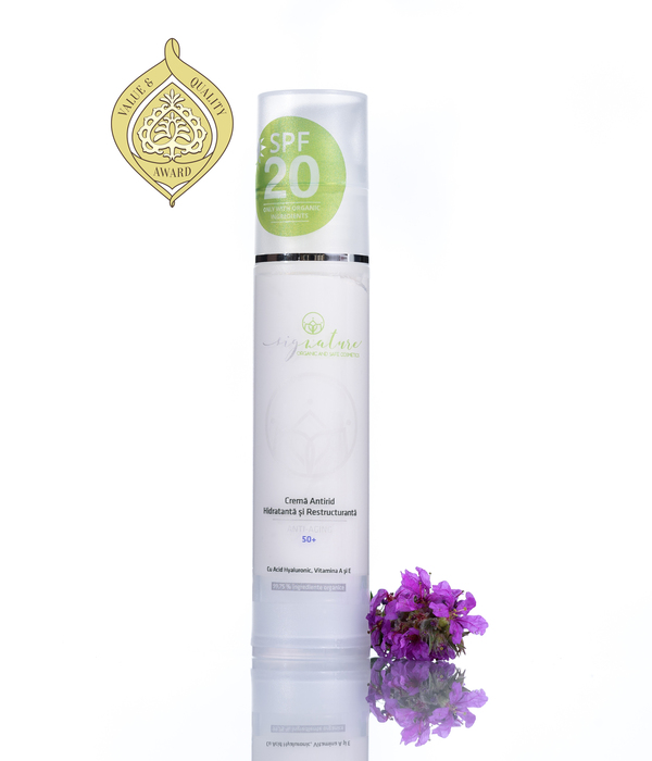 Hidratáló Ránctalanító Arckrém 50+ Hialuronsavval, A és E vitaminokkal - 50 ml