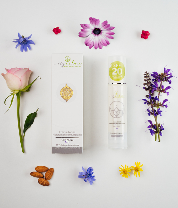 Hidratáló Ránctalanító Arckrém 50+ Hialuronsavval, A és E vitaminokkal - 50 ml