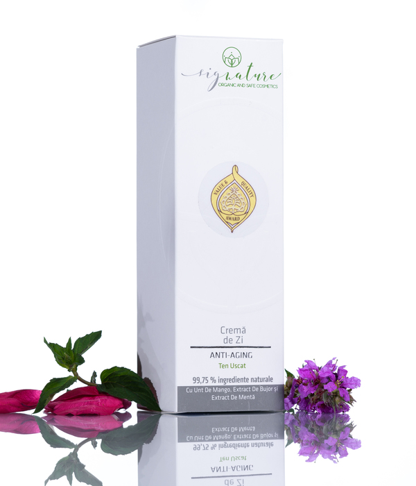 Hidratáló Nappali Arckrém Száraz Arcbőrre Lágy Mangóvajjal, Bazsarózsa- és Menta Kivonatával - 50 ml